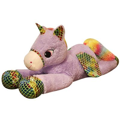 China Handmade Plush Unicorn Pillow Cheap Stuffed Plush Unicorn Toy Custom Animal Unicorn Pillow 90cm for sale