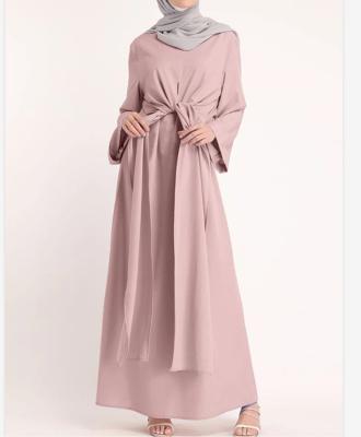 China Breathable Pure Color Premium Series Full Sleeve Long Elegant Casual Dresses Women for sale