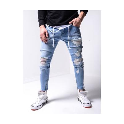 China New arrivals wholesale good quality QUICK DRY fashion slim men's ripped jeans slimming for sale