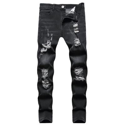 China New hot items QUICK DRY design sale special stretch black ripped skinny jeans men for sale