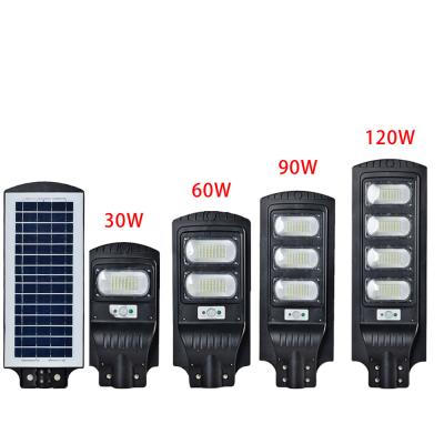 China Photosensitive Sensing + Human Body Sensing All In One 60w Solar Street Light Remote Control Led Solar Street Light for sale