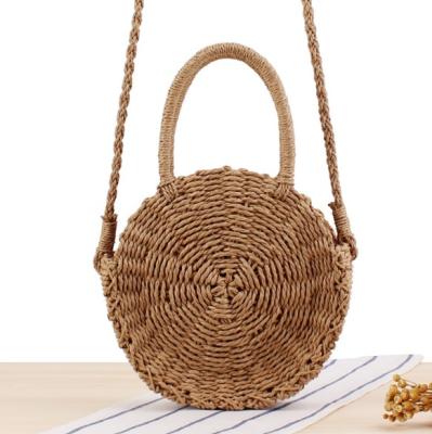 China Cotton Classic Summer Woven Round Bag Beach Shoulder Women Straw Handbag Tote Bag CrossBody Bag Female Message for sale