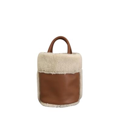 China Fashion 2021 Japan and Korea new lambskin small bucket hair bag phone bag fashion all-match single shoulder color messenger bag for sale