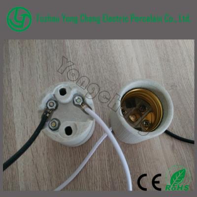 China Screw CE ROHS Certificate Electric Porcelain E27 / E26 Ceramic Lamp Holder for sale