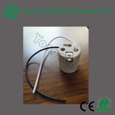 China Ceramic Electrical Screw CE ROHS Certificate e27 / e26 Socket With Cord Bulb Holder for sale