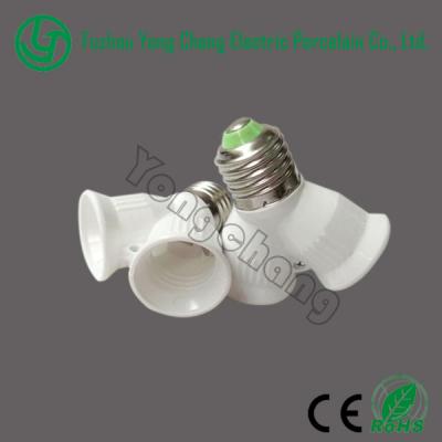 China E27 Screw To Type Double E27 Lampholder Plastic Turn Type Lamp Socket for sale