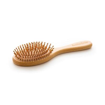 China Viable Natural Biodegradable Bamboo Wood Paddle Hairbrush Safety Massage Oval Bamboo Hairbrush Hair Brush Pins for sale