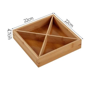 China Wooden Food Storage Spice Holder Sustainable Organizer Bamboo Box with Divider for Nuts Candy Storage, Wooden Jewelry Organizer Tray for Key for sale