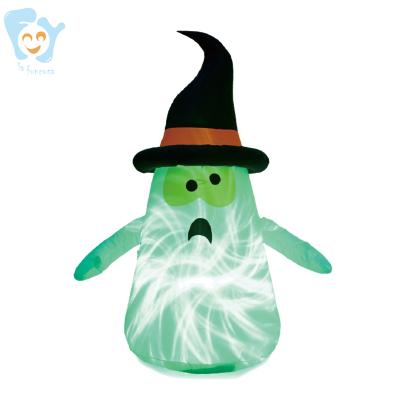 China With Led Photo Projector 6ft 1.8m Laser Lit Inflatable LED Outdoor Yard Stocking Ghost Halloween Decoration for sale