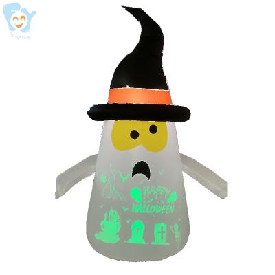 China With Led Photo Projector 6ft LED Outdoor Lawn Low White Halloween Ghost Small Inflatable Decoration With Photo Projector for sale