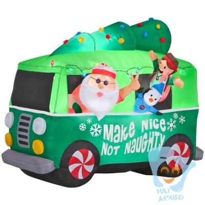 China Funny Inflatable Christmas Xmas With Camper for sale