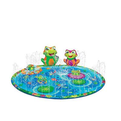 China Can connect to running water and spray water pipe lawn outdoor yard 140cm splashing toys kids frog infant inflatable water pool for sale