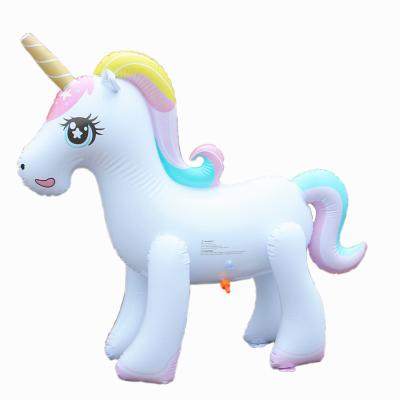 China Can Connect With Running Water Hose 125cm Backyard Garden Lawn Toys For Kids Big Inflatable Water Spray Unicorn for sale