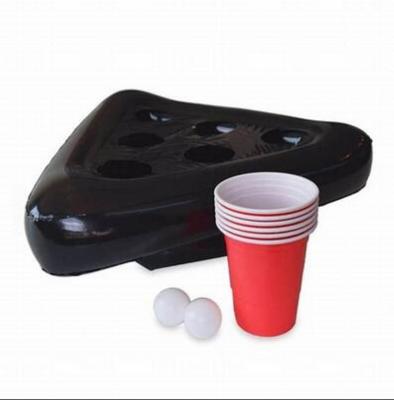 China 6 Cup Hole 6 Cup Triangular Inflatable Beer Pong Hat for sale