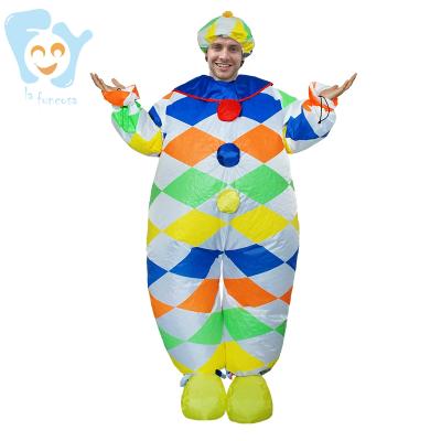 China Funny Funny Explosion Air Suits Inflatable Christmas Mardi Gras Clown Halloween Costumes for sale