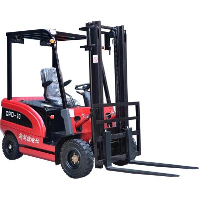 China Building Material Shops 2 tons 3 tons small automatic hydraulic lift battery forklift pedestal driving counterweight four-wheel electric forklift truck for sale