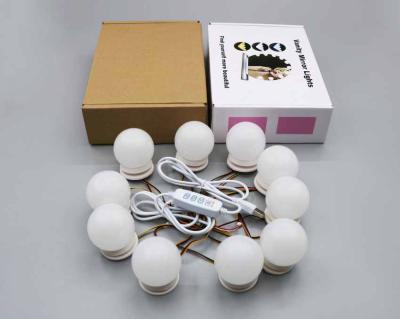 China Hollywood Style Modern Vanity Hidden Wiring Led Mirror Light Bulbs Kit Plastic Bottom Makeup Lights for sale