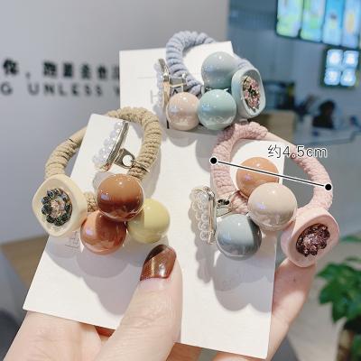 China Environmentally Friendly Small Fresh Hair Rope Elastic Hair Band Simple Head Rope Hair Ring for sale