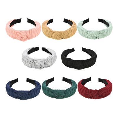 China New Material Design Friendly Material Wrap Fashion Colorful Elastic Headband Women HeadbandTwisted Knotted Headband For Women for sale