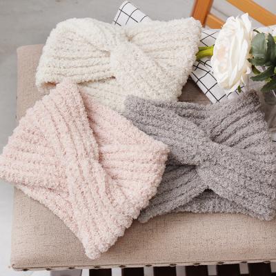 China Wide Headband Knitted Material Friendly Hairband Towel Edge Hearing Protection Flannel Makeup Face Wash Material for sale