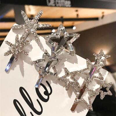 China Wholesale Eco-Friendly Girl's Crystal Hair Clips Hollow Fairy Bling Hair Clips for sale