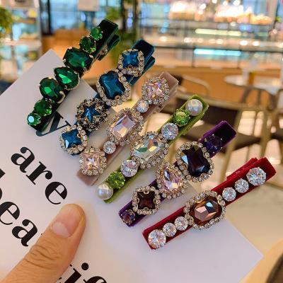 China DIY Colored Bling Rhinestone Diamond Metal Hair Clips Crystal Hair Clips For Women for sale