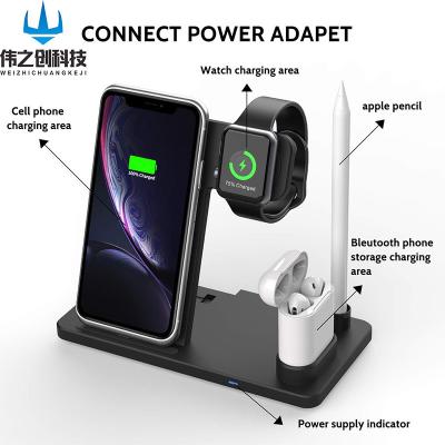 China Conveient 2022 New Qi 15W Magnetic Suction Charger 4in1 Wireless Charger Safe Quick Charger Desktop for sale