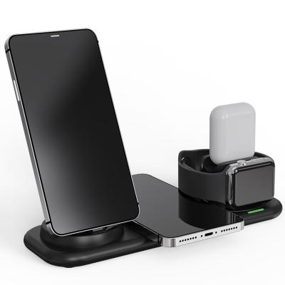 China Suitable Safe 6 in 1 Wireless Dock 15W Multi Qi Fast Charging 3 in 1 Wireless Charger Station for iPhone 5 4 iWatch 6 3 Air-pods 3 for sale