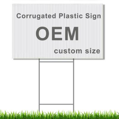 China Reusable PP Hollow Board Road Sign Polypropylene Corrugated Plastic Corrugated Sheet PP Sheet Yard Sign With Stakes for sale