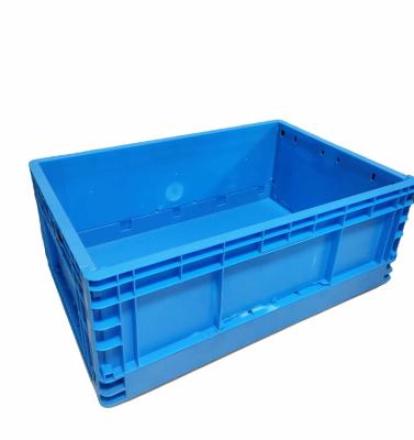 China Waterproof High Quality Foldable Injection PP Box Blue Stackable Plastic Turnover Box Storage Box for sale