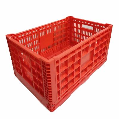 China Waterproof Hot Selling Foldable Injection PP Box Turnover Box Plastic Fruit Crate Plastic Storage Box for sale