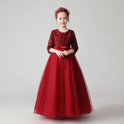 China Wholesale Girl's Sleeve Princess Dress Flower Kids Wedding Dress Shawl Children's Party Dress Sleeve Short Long for sale