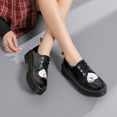 China Wholesale Flat Thick Soled Women's Casual Shoes 3 Single Hole Shoes Whip Japanese Soft Flat Shoes for sale