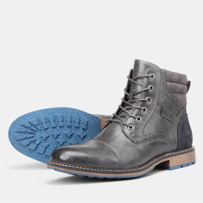 China Factory direct men's rubber boots plus-size short zipper boots high tops retro desert workwear boots for sale