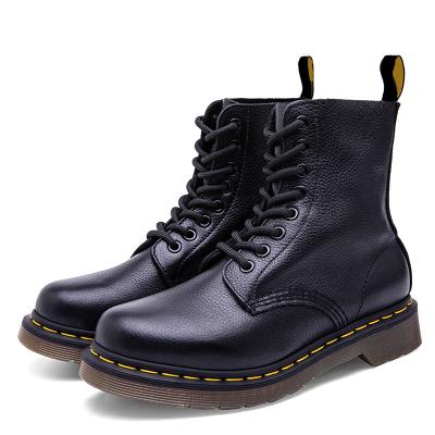 China Flat 8 Hole Women's Boots 1460 Litchi Pascal Head European And American Leather Couple Boots Short Boots for sale