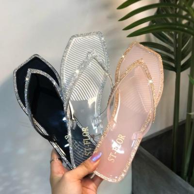 China CRYSTAL colorful diamond WOMEN SUMMER trend fashion SHOE LADY FASHION FILP-FLOP SLIPPERS for sale