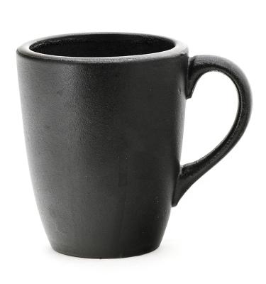 China Custom Logo Plain Black Glazed Color Reusable Ceramic Coffee Mug for sale