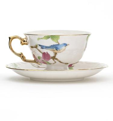 China Witgoud RIM Afternoon Tea Set met bekers en schotels Porseleinen theepot en cup set Te koop