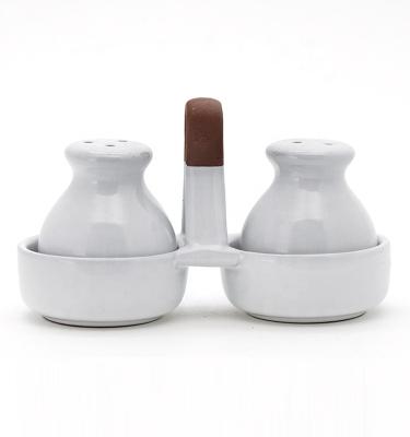 China Container de condimento de cerâmica Cruet Set Sacos de sal e pimenta de cerâmica Cruet à venda