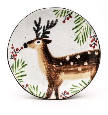 China Ceramic Dinner Plates Set Of 12 6 Hot Dinnerware Set Ceramic Plates Animal Pattern Salad Plate Dish for sale