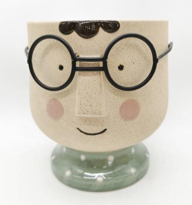 China Lovely Instagram 3d Mug Unique BOY Shaped Flower Succulent Pot In Ceramic for sale