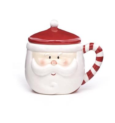 China Porseleinen kerstdiner set Custom 3D Keramische kerstbeker Mevrouw de Kerstman Koffiekoppen als cadeau Te koop