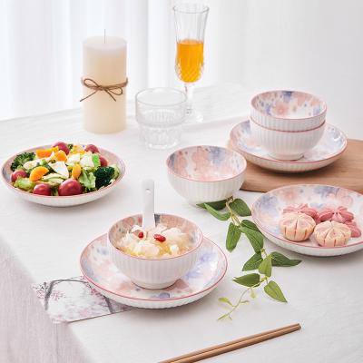 China Ready To Ship In Stock Modern Ceramic Dinnerware Sets Customizable Color Patterns For Gift for sale