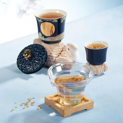 中国 グラス フィルター を 備えた 変色 の 現代の 陶器 の 茶碗 を 贈る 販売のため