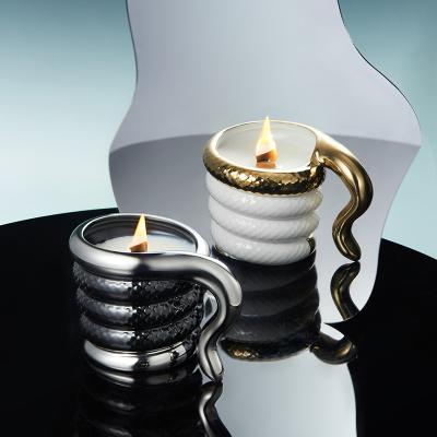 China Fragrance Essential Oil Ceramic Wax Melt Burner With Customized Design And Candle Holder for sale