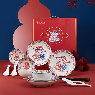 China Ready To Ship In Stock 16 Pieces Ceramic Dinnerware Sets Craftsmanship On-glazed Under Glazed Pigmented for sale