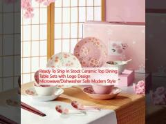 In Stock Ceramic Top Dining Table Sets with Logo Design Microwave/Dishwasher Safe Modern Style