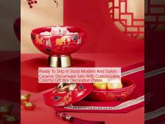 In Stock Modern And Stylish Ceramic Dinnerware Sets With Customizable Gift Box Decoration Plates