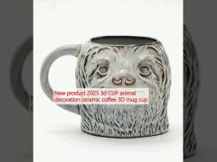 New product 2025 3d CUP animal decoration ceramic coffee 3D mug cup