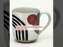 Round Colorful Hand Painting Ceramic Coffee Mug Cup
